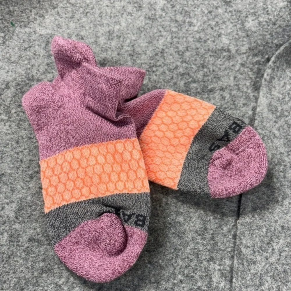 Bombas purple orange grey cozy socks size small